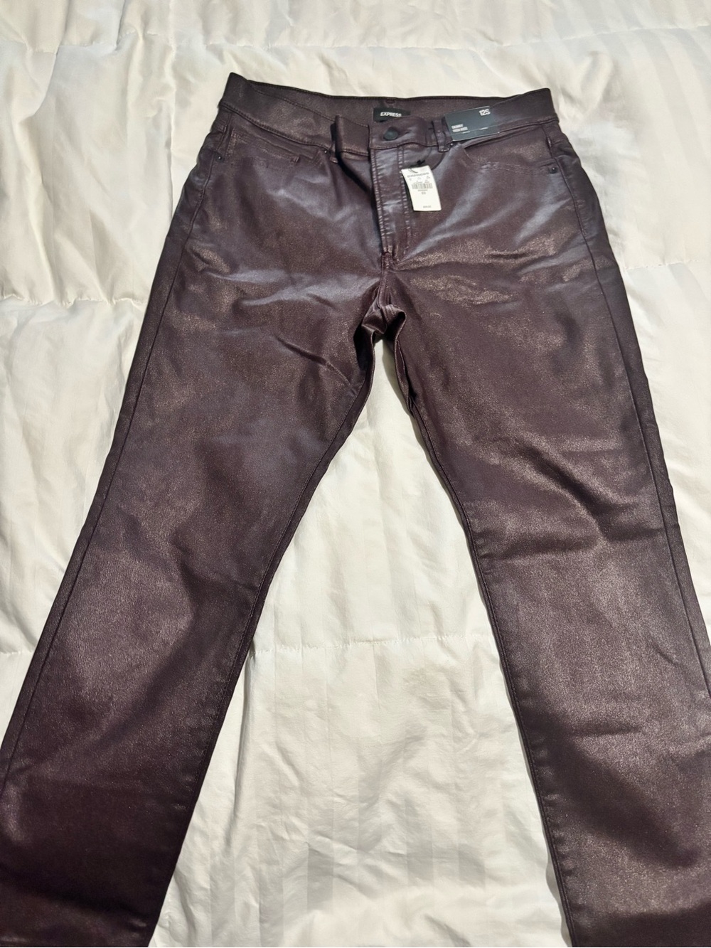 Express High-Rise Coated Jeans - Dark Brown